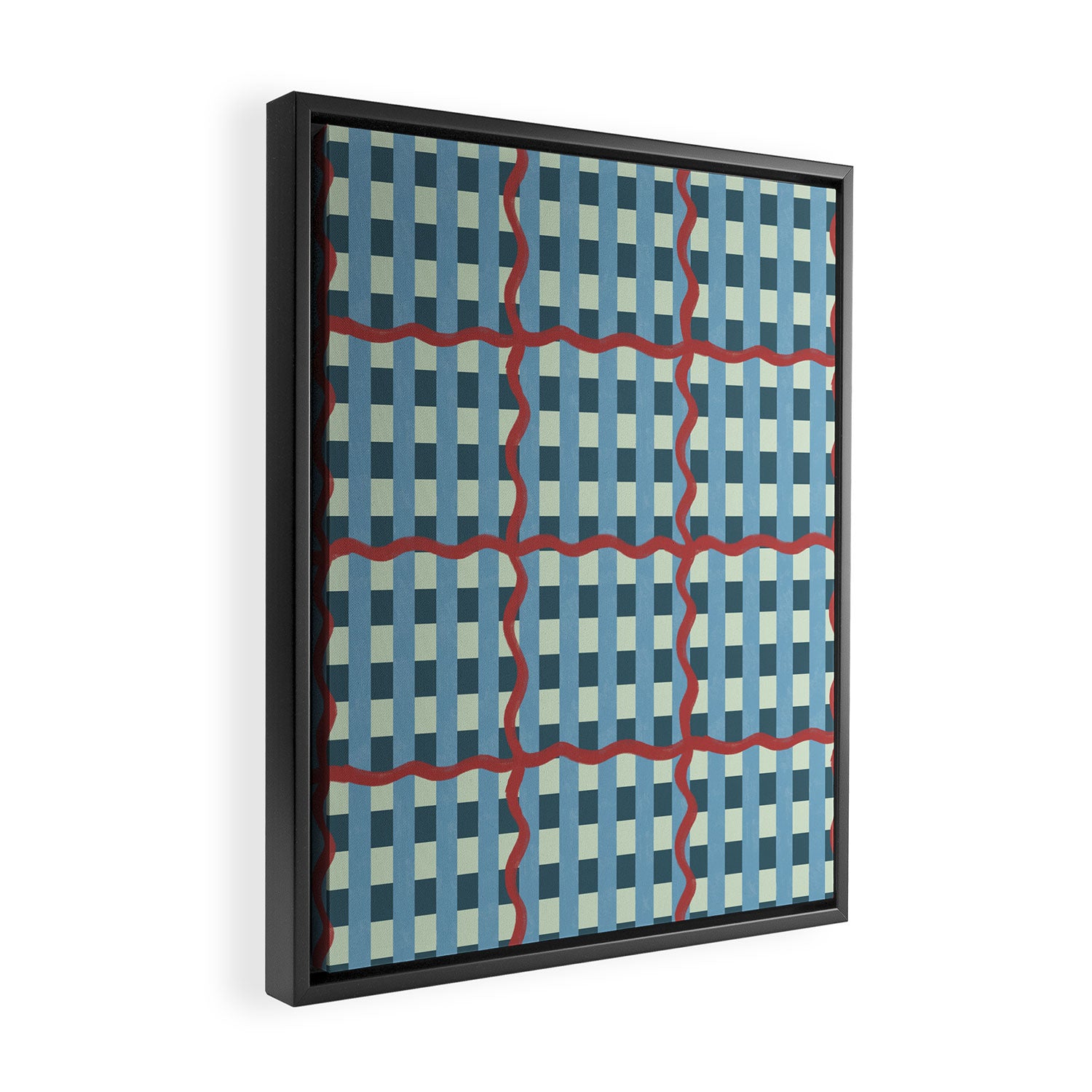 Nautical Rustic Plaid Framed Canvas Print Gallery Image 2
