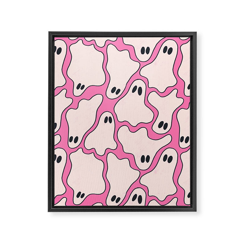 Pink Ghost Party Pop Art  Framed Canvas Print Gallery Image 8
