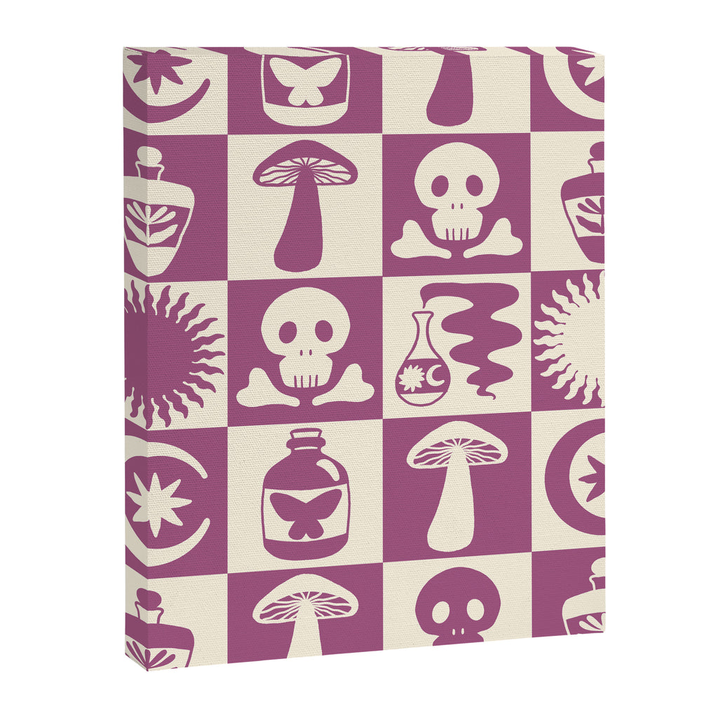 Potions and Spooky Things Checkerboard Pattern Canvas Print Gallery Image 8