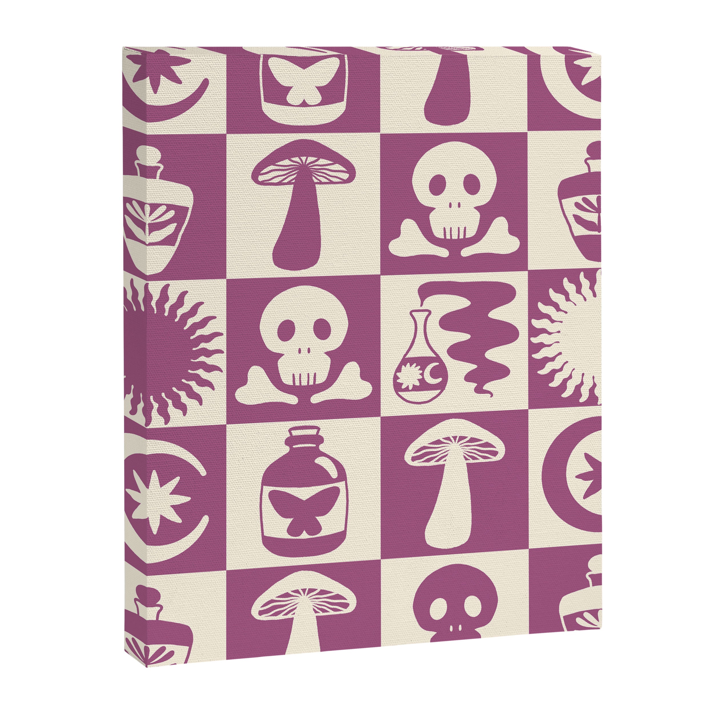 Potions and Spooky Things Checkerboard Pattern Canvas Print Gallery Image 8