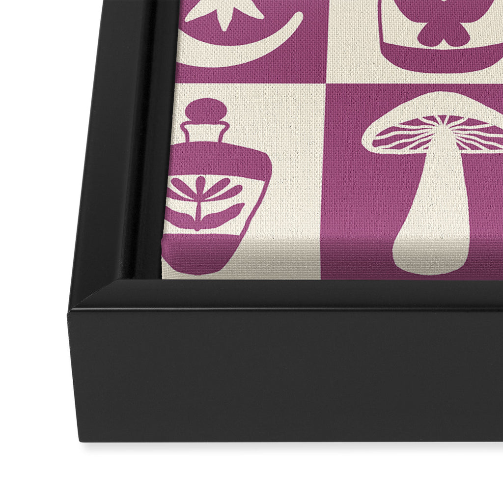 Potions and Spooky Things Checkerboard Pattern Framed Canvas Print Gallery Image 3