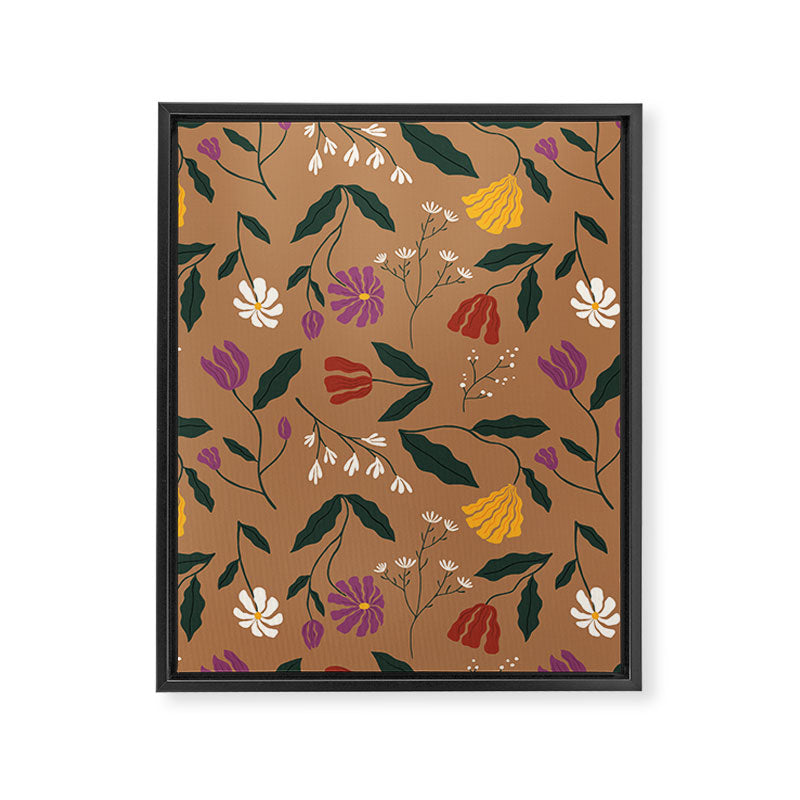 Pressed Flower Illustration Pattern  Framed Canvas Print Gallery Image 8