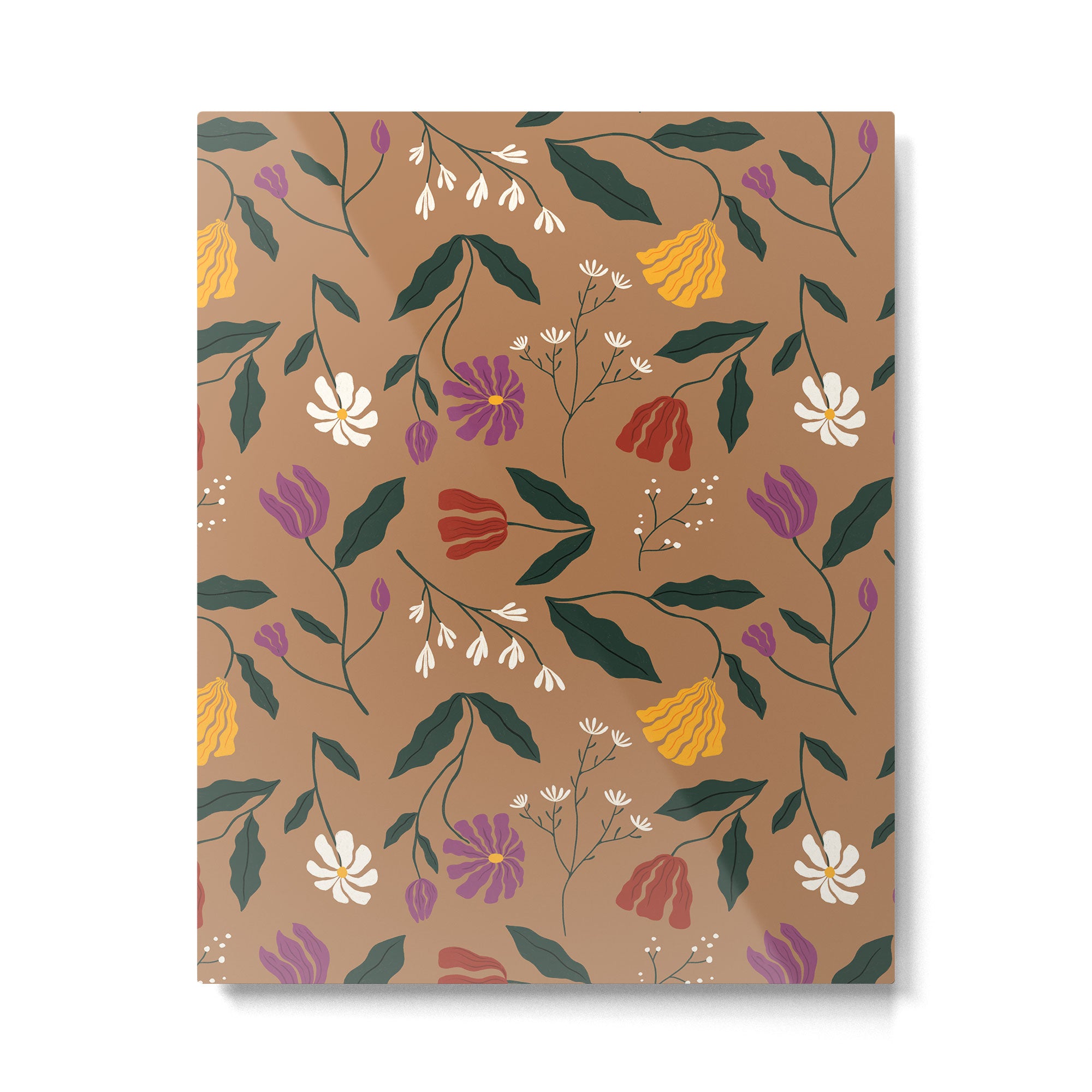 Pressed Flower Illustration Pattern  Metal Print Gallery Image 6