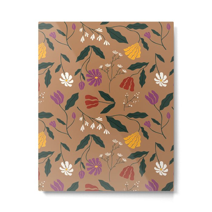 Pressed Flower Illustration Pattern  Metal Print Gallery Image 1