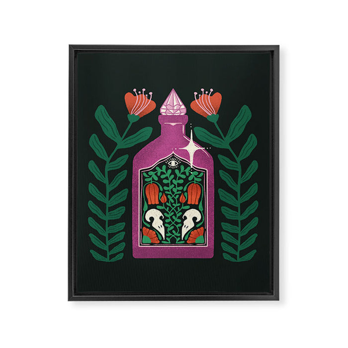 Purple Crystal Potion Framed Canvas Print Gallery Image 1