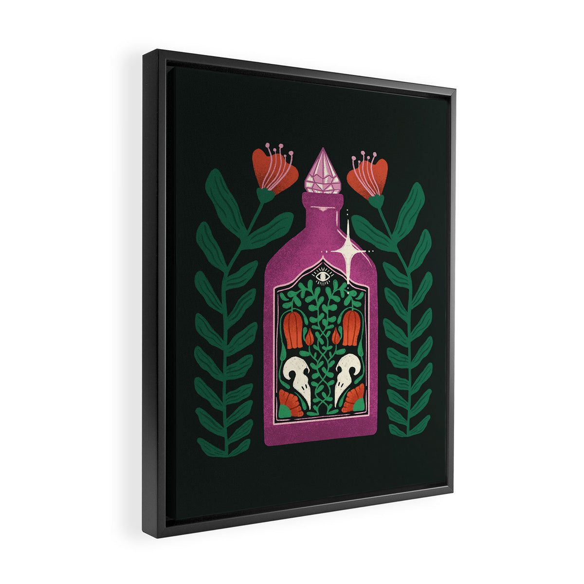Purple Crystal Potion Framed Canvas Print Gallery Image 2