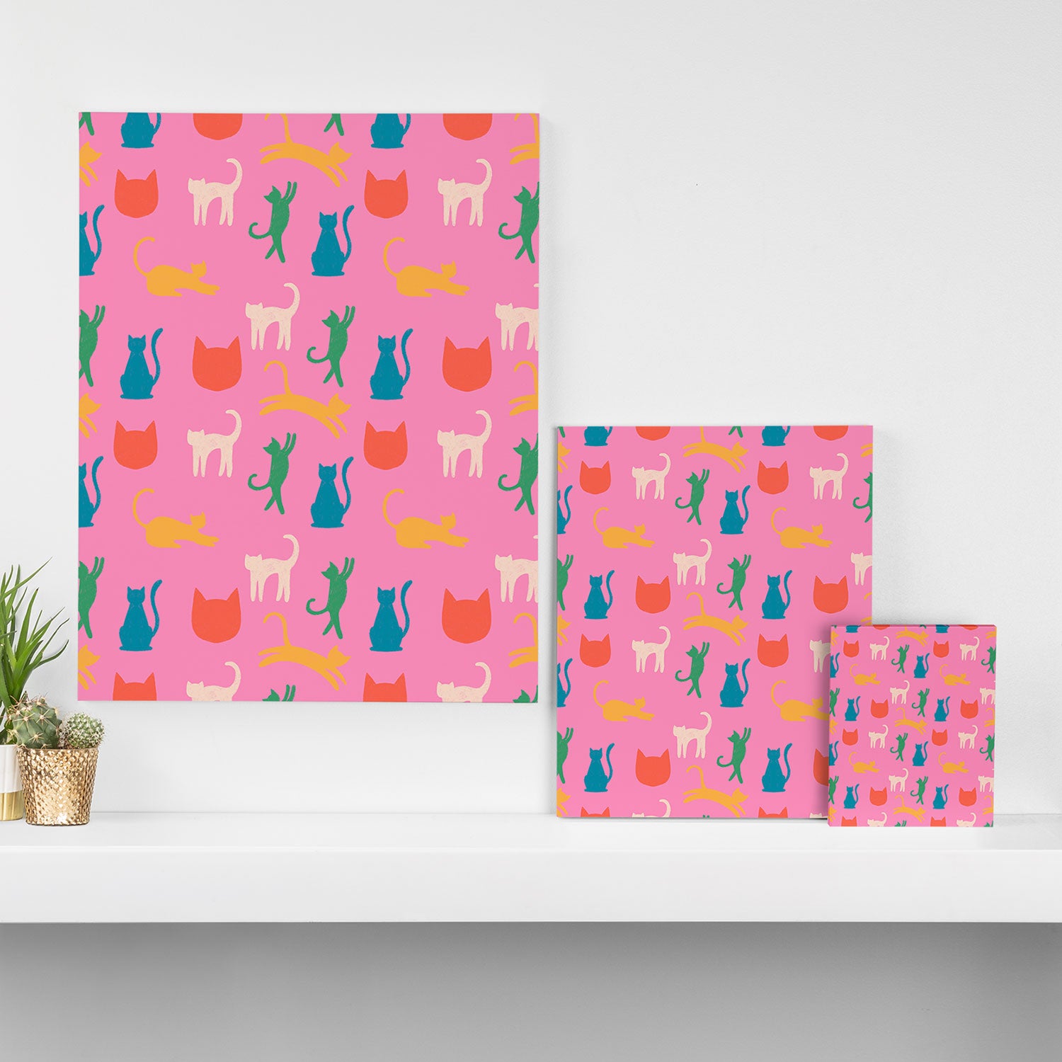 Rainbow Cats in Pencil  Canvas Print Gallery Image 3