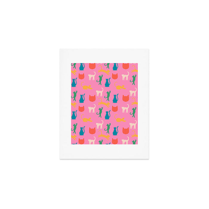 Rainbow Cats in Pencil  Art Print Gallery Image 1