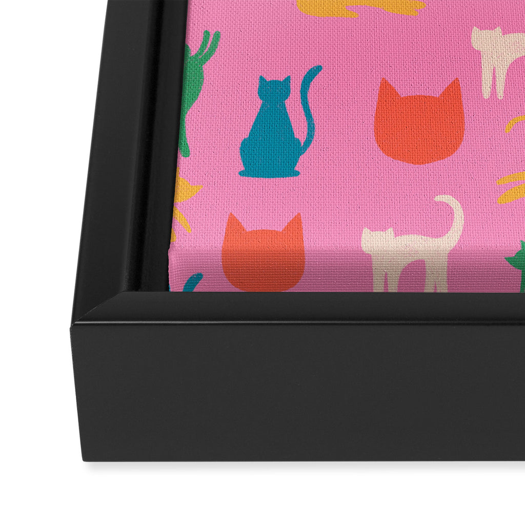 Rainbow Cats in Pencil  Framed Canvas Print Gallery Image 3