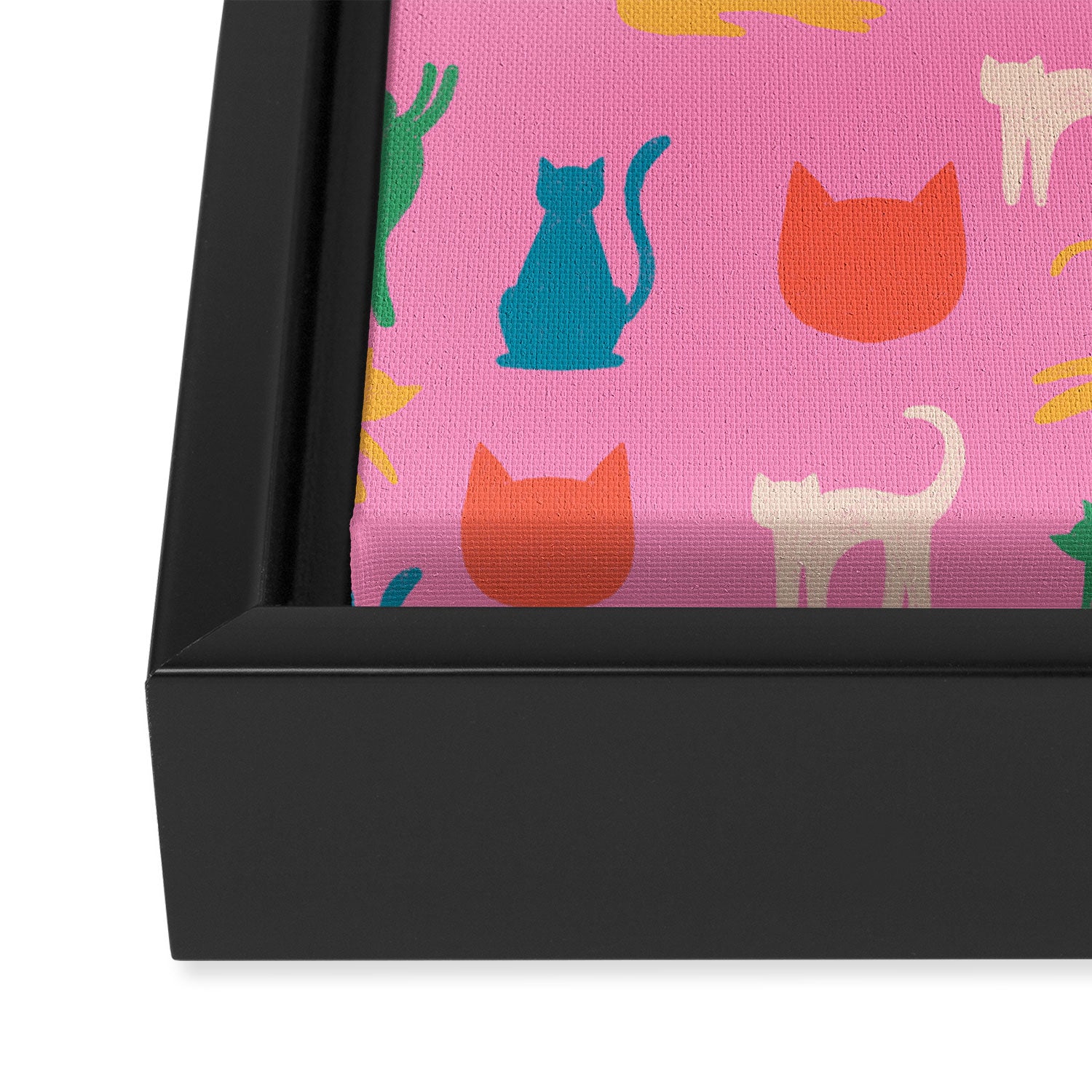 Rainbow Cats in Pencil  Framed Canvas Print Gallery Image 3