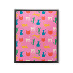 Rainbow Cats in Pencil  Framed Canvas Print Gallery Image 8