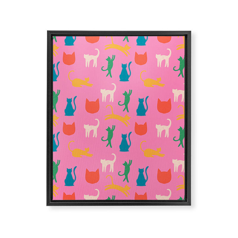 Rainbow Cats in Pencil  Framed Canvas Print Gallery Image 8