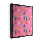 Rainbow Cats in Pencil  Framed Canvas Print Gallery Image 2