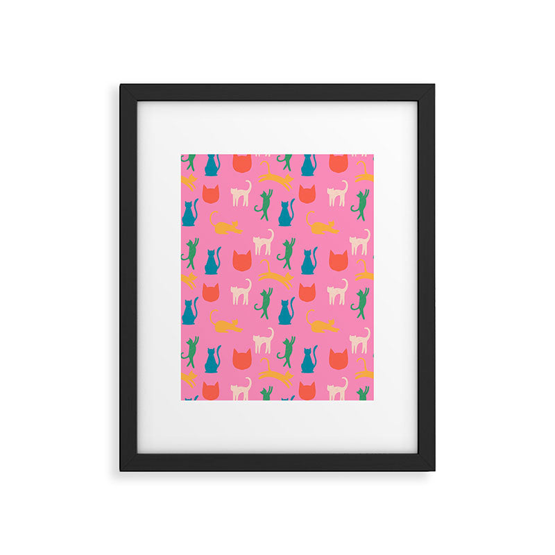Rainbow Cats in Pencil  Framed Art Print Gallery Image 6