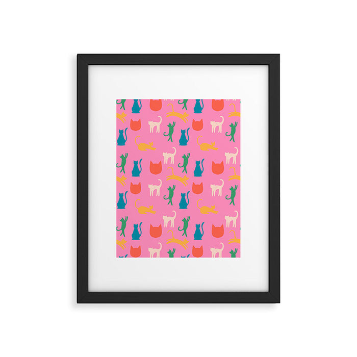 Rainbow Cats in Pencil  Framed Art Print Gallery Image 1