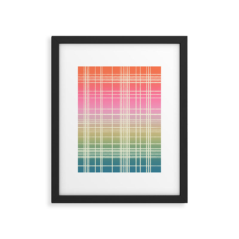 Rainbow Core Plaid Framed Art Print Gallery Image 5