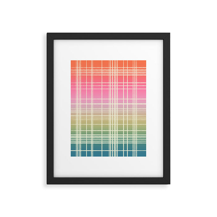 Rainbow Core Plaid Framed Art Print Gallery Image 1