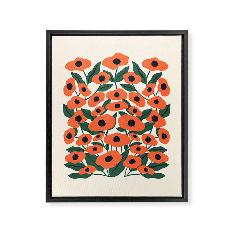 Red Poppy Garden 2 Framed Canvas Print Gallery Image 6