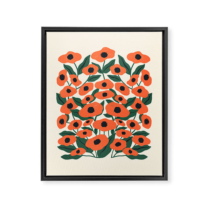 Red Poppy Garden 2 Framed Canvas Print Gallery Image 1