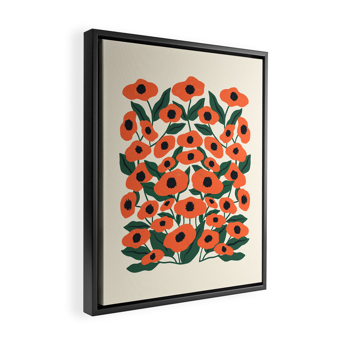 Red Poppy Garden 2 Framed Canvas Print Gallery Image 2