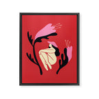 Retro 70s Mushroom Lady With Pink Flowers Framed Canvas Print Gallery Image 6