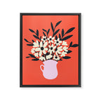Retro 70s Spooky Flower Vase Framed Canvas Print Gallery Image 8