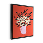Retro 70s Spooky Flower Vase Framed Canvas Print Gallery Image 2