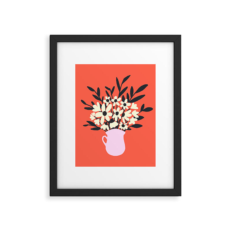 Retro 70s Spooky Flower Vase Framed Art Print Gallery Image 6