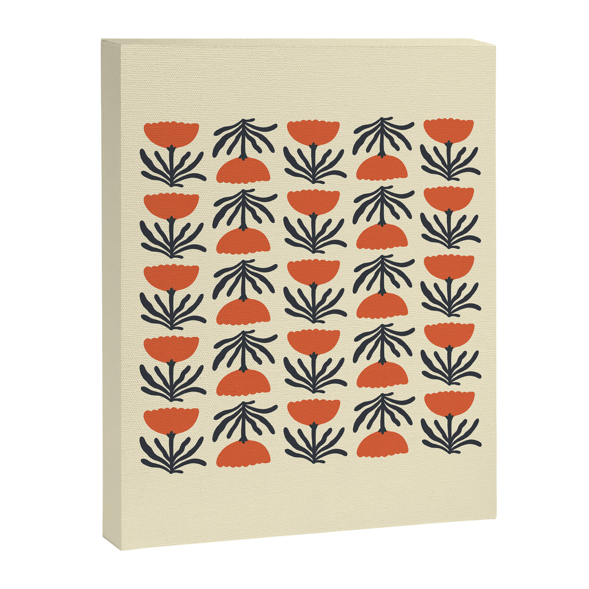 Retro 70s Tulip Pattern Canvas Print Gallery Image 8