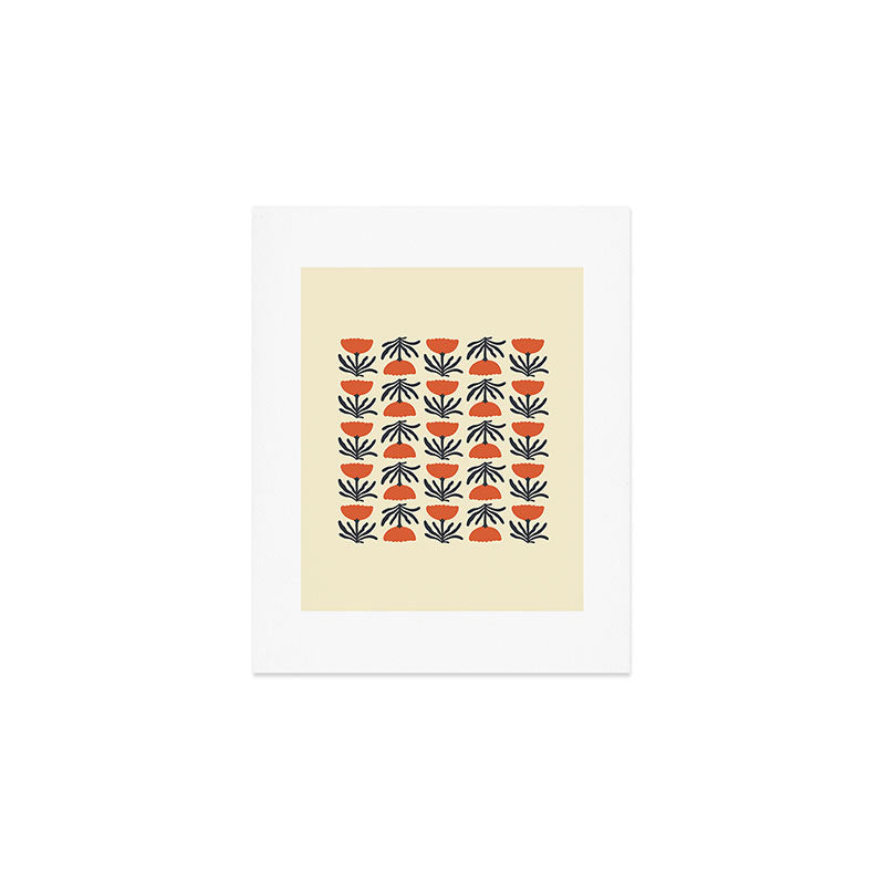 Retro 70s Tulip Pattern Art Print Gallery Image 1