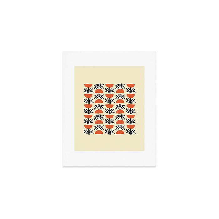 Retro 70s Tulip Pattern Art Print Gallery Image 1