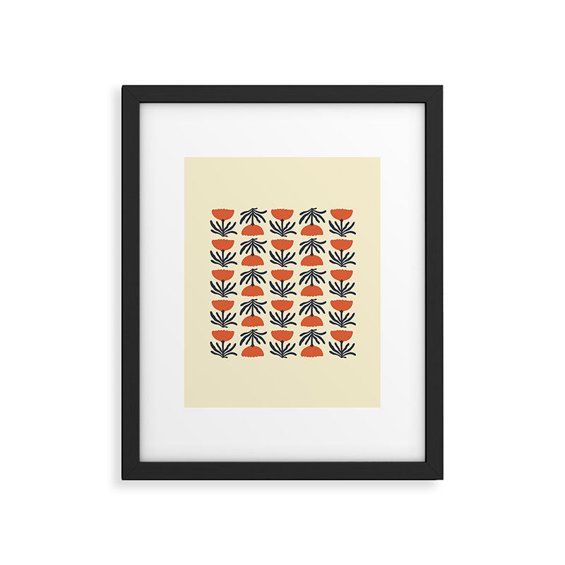 Retro 70s Tulip Pattern Framed Art Print Gallery Image 6
