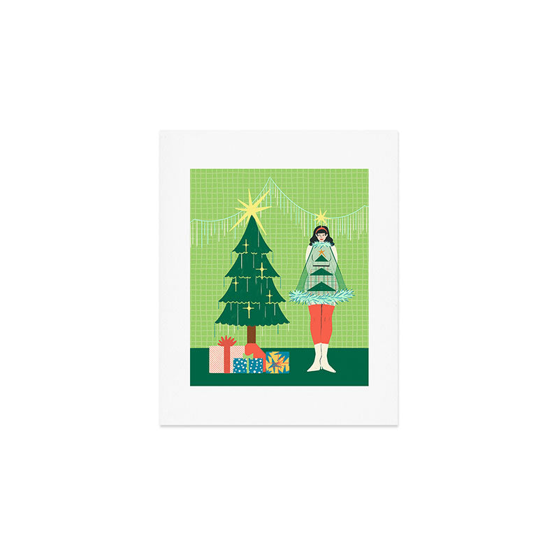 Retro Christmas Outfit Illustration Art Print Gallery Image 1