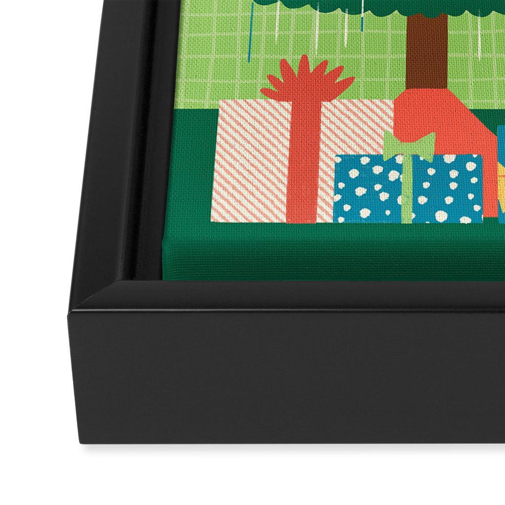 Retro Christmas Outfit Illustration Framed Canvas Print Gallery Image 3