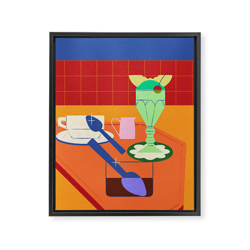 Retro Diner Still Life Framed Canvas Print Gallery Image 6