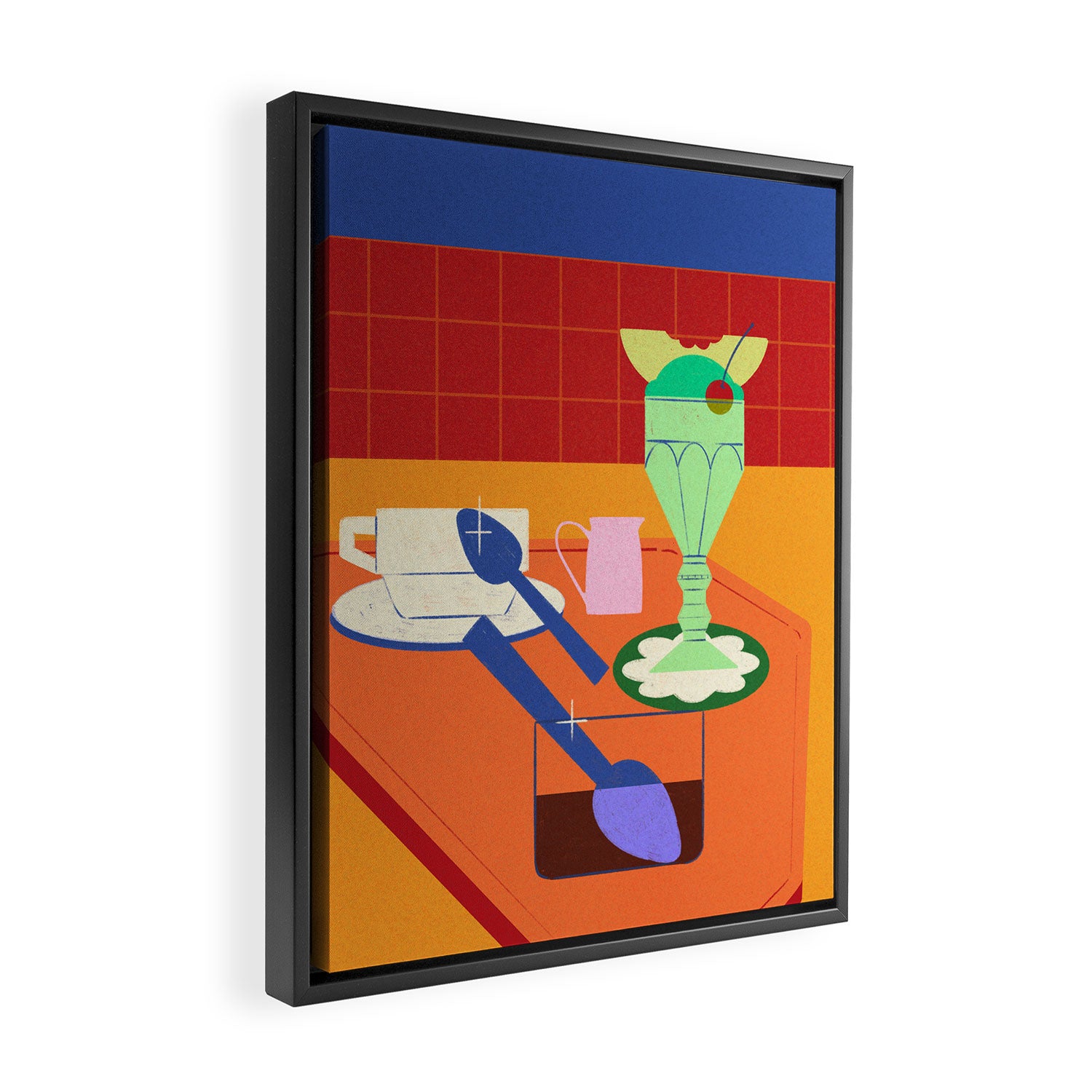 Retro Diner Still Life Framed Canvas Print Gallery Image 2