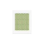 Retro Green Daisy Pattern Art Print Gallery Image 1