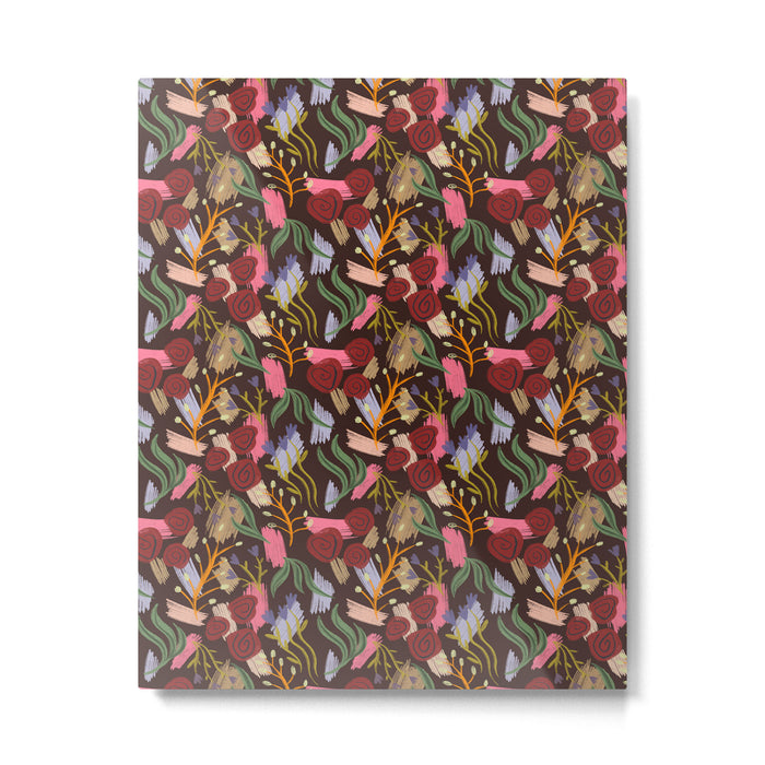 Rustic Botanical Rose Pattern Metal Print Gallery Image 1