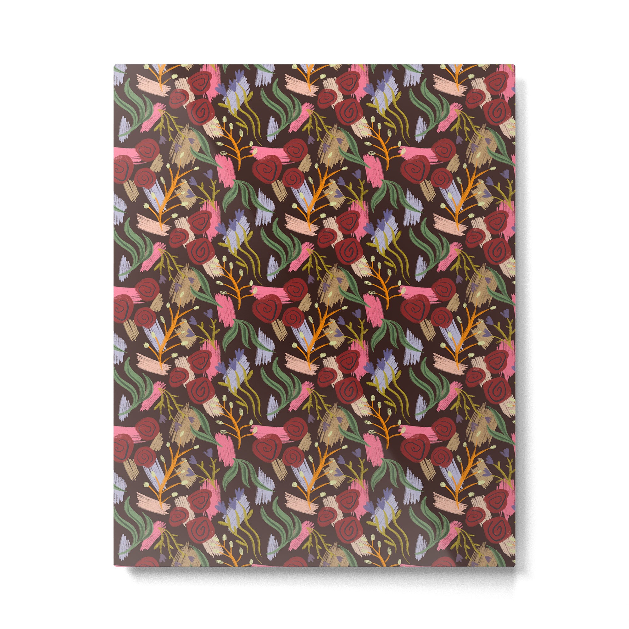 Rustic Botanical Rose Pattern Metal Print Gallery Image 6