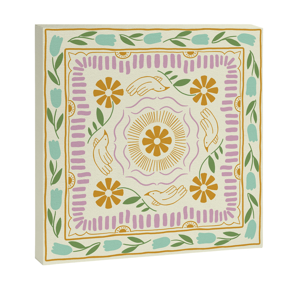 Scandinavian Dove Pattern Canvas Print Gallery Image 3