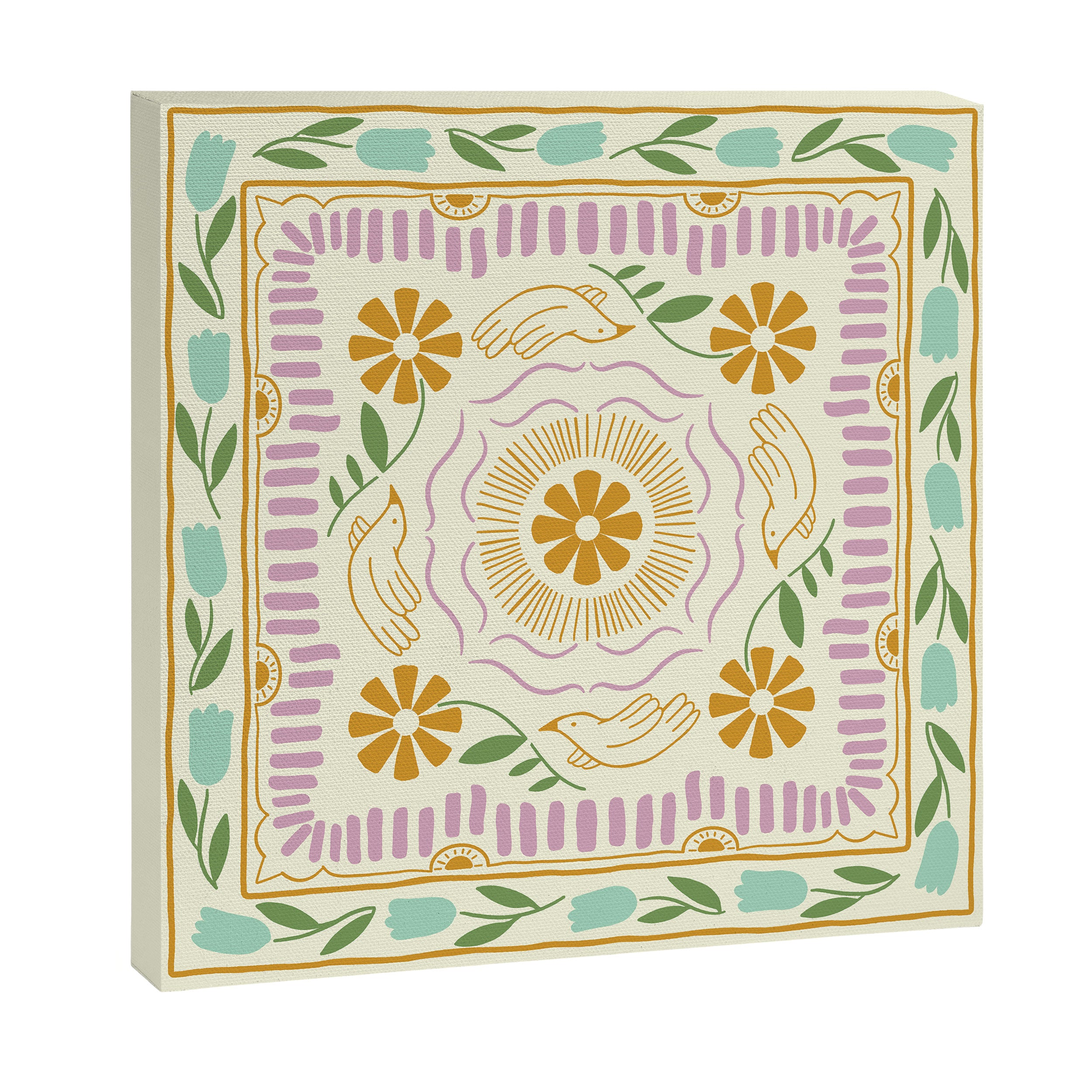 Scandinavian Dove Pattern Canvas Print Gallery Image 3