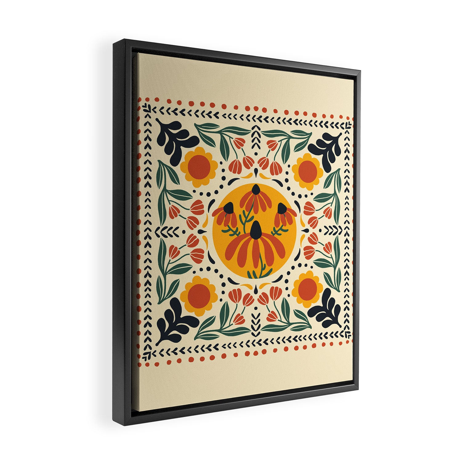 Scandinavian Wildflowers Framed Canvas Print Gallery Image 2