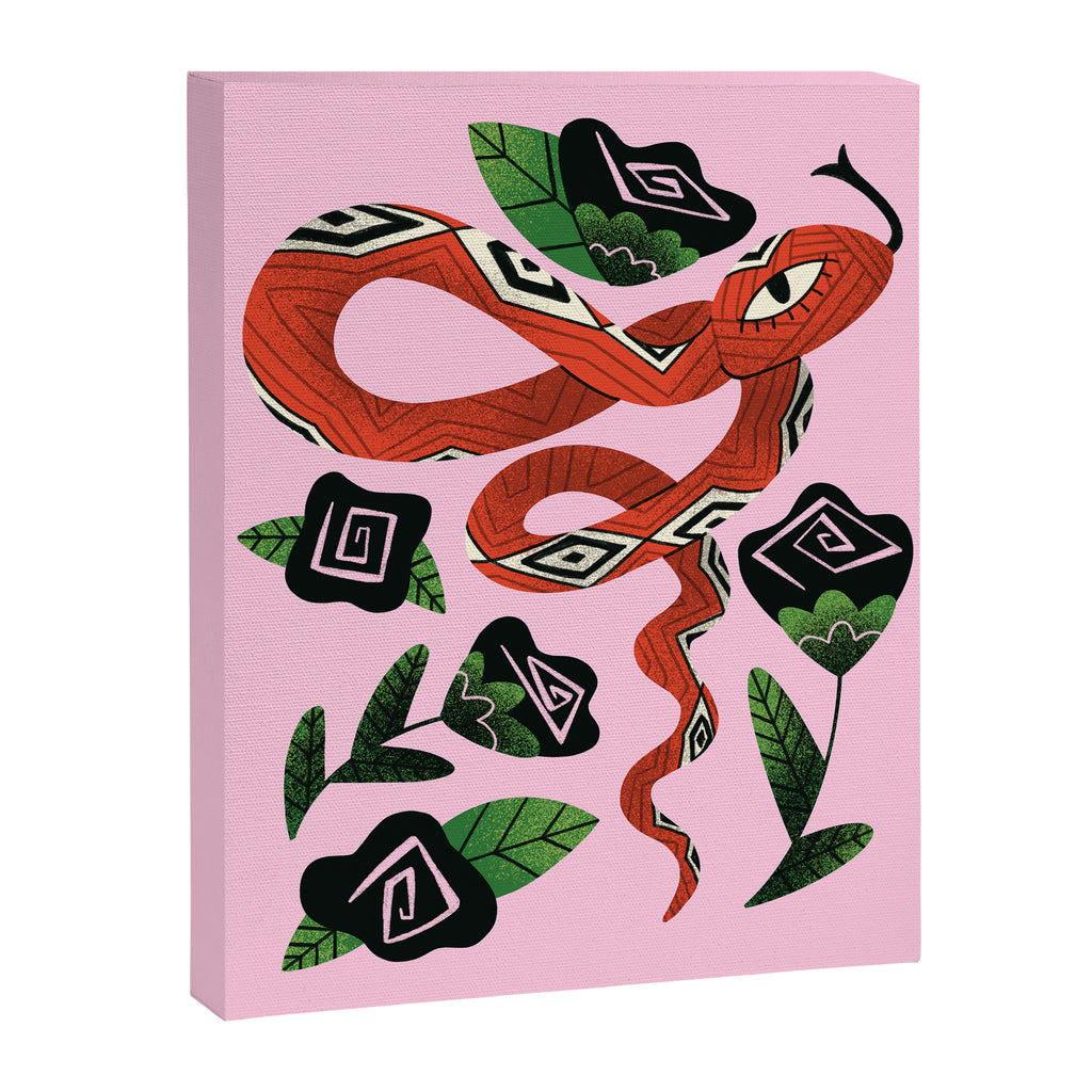 Snake with Black Roses Lunar New Year Art Canvas Print Gallery Image 6