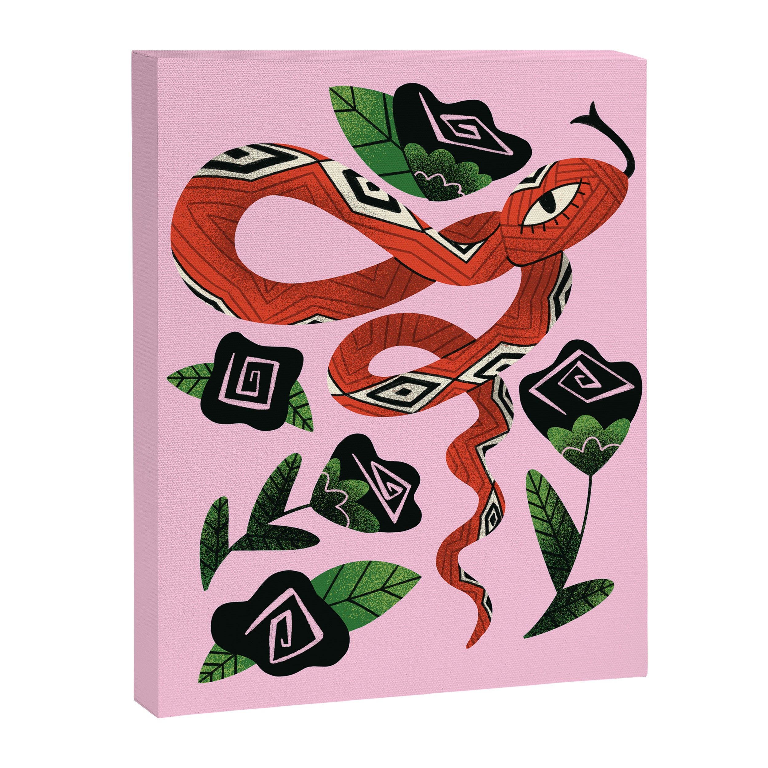 Snake with Black Roses Lunar New Year Art Canvas Print Gallery Image 6