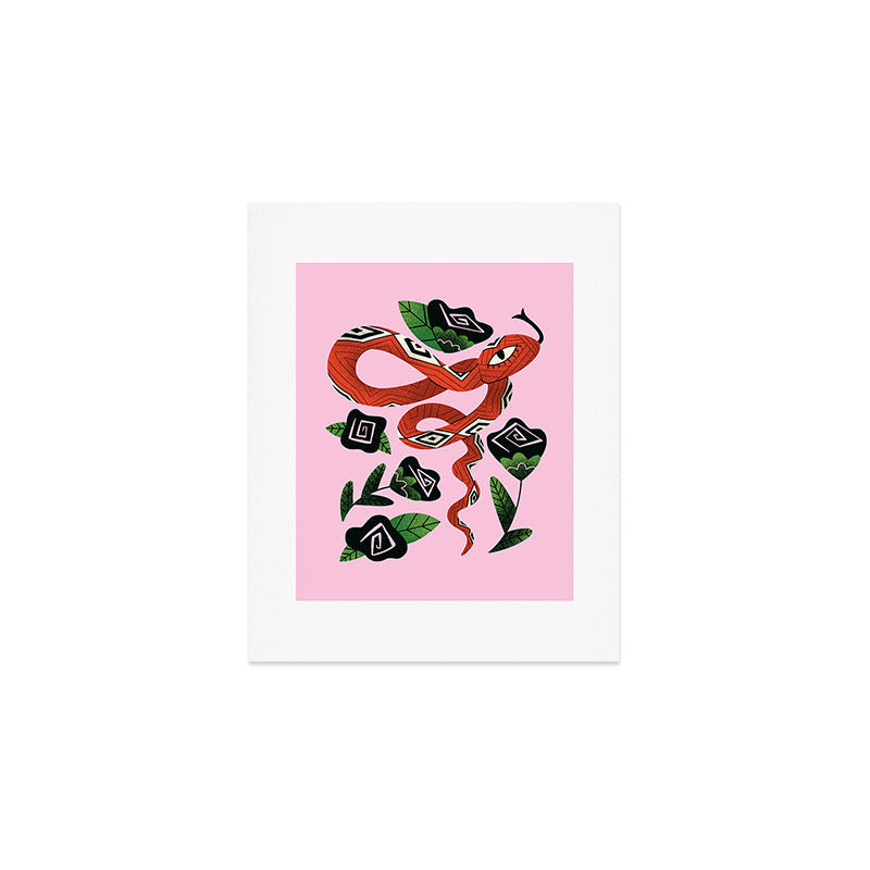 Snake with Black Roses Lunar New Year Art Art Print Gallery Image 1