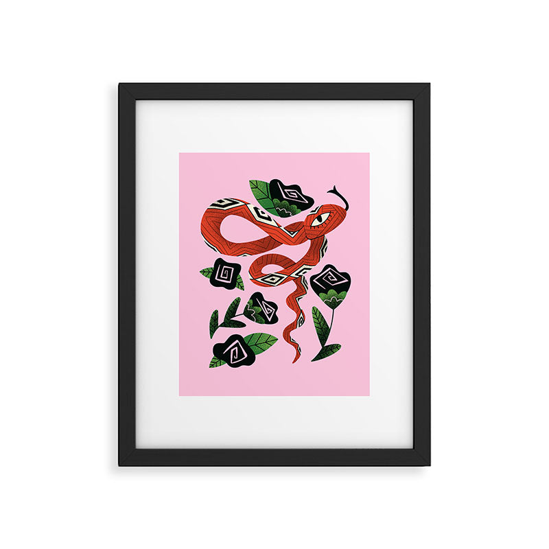 Snake with Black Roses Lunar New Year Art Framed Art Print Gallery Image 5