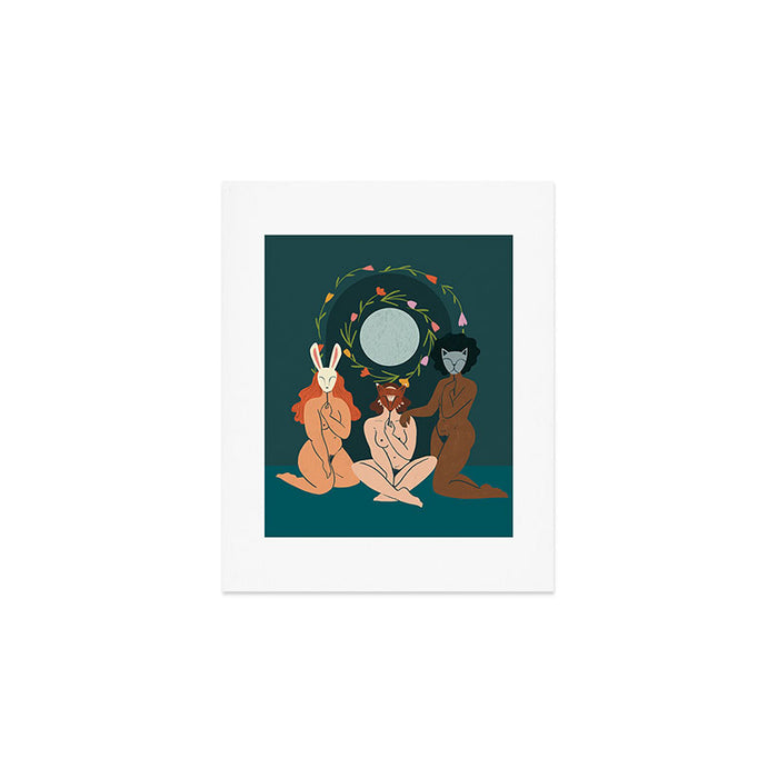 Spring Ritual // Women with animal masks Art Print Gallery Image 1