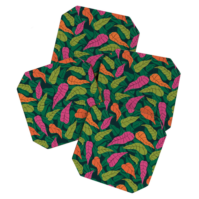 Tropical Leaf Pattern  Coaster Gallery Image 1