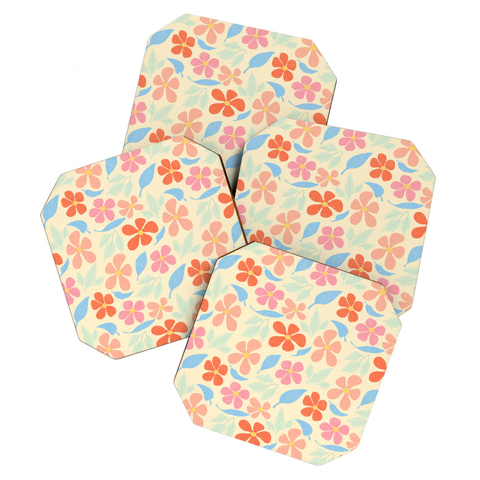 Tropical Vintage Flowers Coaster Gallery Image 1
