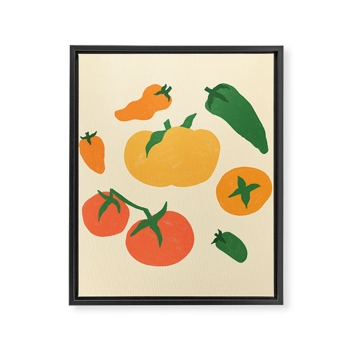 Veggie Love Pattern Framed Canvas Print Gallery Image 1